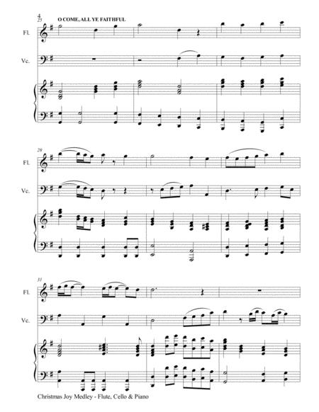 Christmas Joy Medley Trio Flute Cello Piano With Parts Sheet Music PDF Download - coolsheetmusic.com