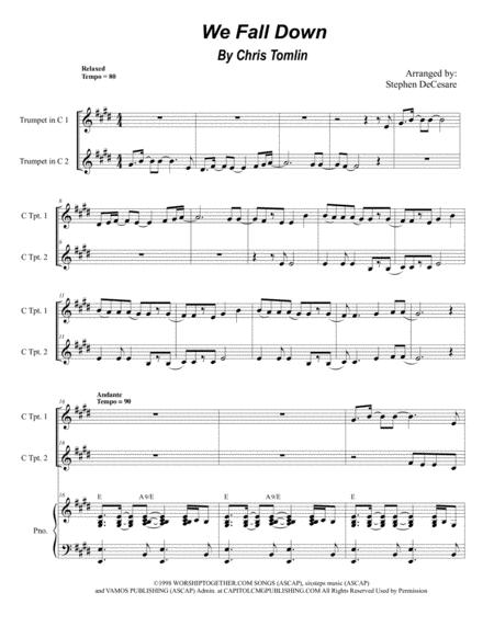 We Fall Down Duet For C Trumpet Sheet Music PDF Download ...