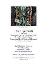 Three Traditional Spirituals For Clarinet Quartet