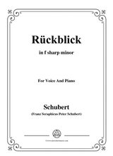 Schubert Rckblick In F Sharp Minor Op 89 No 8 For Voice And Piano