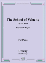 Czerny The School Of Velocity Op 299 No 16 Presto In G Major For Piano