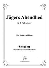 Schubert Jgers Abendlied Op 3 No 4 In B Flat Major For Voice Piano