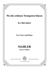 Mahler Wo Die Schnen Trompeten Blasen In E Flat Minor For Voice And Piano