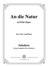 Schubert An Die Natur In D Flat Major For Voice Piano